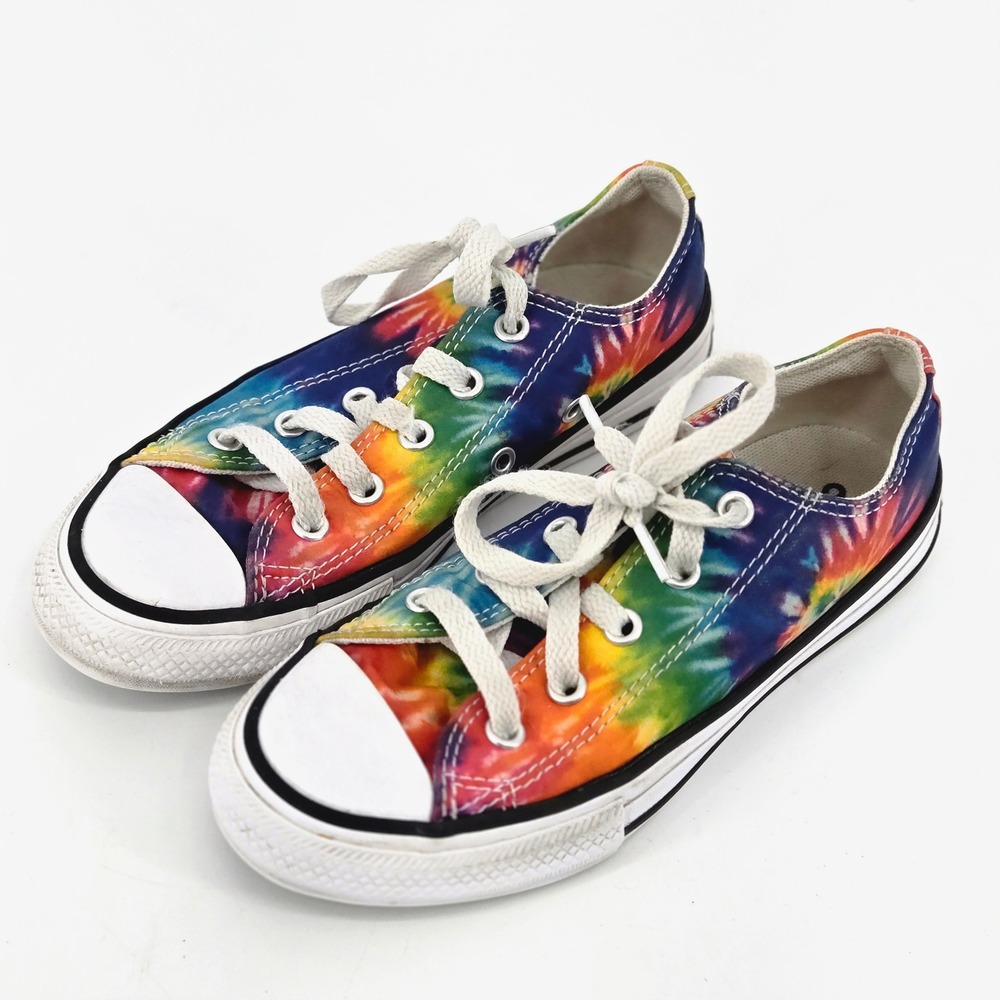 Converse Chuck Taylor All Star Low Tie Dye Rainbow Sneakers Shoes Youth Size 13
